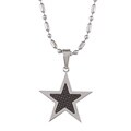 Stainless Steel Black Carbon Fiber Star Necklace