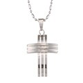 Stainless Steel Large 3-Row Cross Necklace