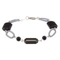 Zoe B Sterling Silver Onyx and Silk Link Bracelet