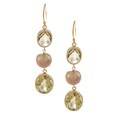 Zoe B 14k Gold over Silver Lemon Quartz and Pearl Earrings (8.5-9 mm)