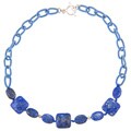 Zoe B Sterling Silver Lapis and Silk Link Necklace