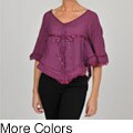 Simply Irresistible Women's Lace Trim Poncho Top