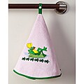 Pink Frog Terry Cotton Circular Hand Towels (Set of 2)
