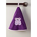 Purple Teddy Bear Terry Cotton Circular Hand Towels (Set of 2)