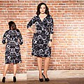 Kiyonna Women's Plus Size Samantha Floral Cinch Dress