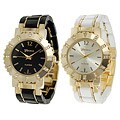 Geneva Platinum Women's Rhinestone-accented Link Watch