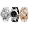 Geneva Platinum Women's Rhinestone-accented Link Watch