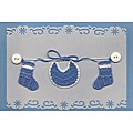 Set of 4 Baby Blue Bibs Cards (Turkey)