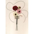 Set of 4 Pink Daisy Bouquet Birthday Cards (Turkey)