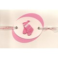 Set of 4 Baby Pink Booties Cards (Turkey)