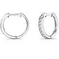 14k White Gold 1ct TDW Round Diamond Hoop Earrings (H-I, I1-I2)