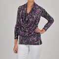 AnnaLee and Hope Women's Snakeskin Cowl Neck Top