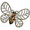 Cano Topaz and White Crystal Stones Butterfly Design Brooch