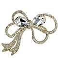 Cano Distinctive Gold-plating and Crystal Stones Bow Brooch