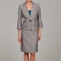 Sweet Women's Black/ White One-button Skirt Suit