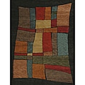 Hand-knotted Khotan Magic Red Geometric Wool Rug (2' x 3')