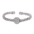 Morgan Ashleigh Silverplated Base Metal Disco Ball Cuff Bracelet