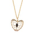Black Hills Gold Onyx Butterfly Necklace