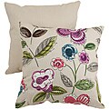 Pillow Perfect Beige/ Purple Modern Floral Throw Pillow