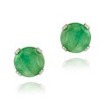 Glitzy Rocks Sterling Silver 4-mm Emerald Stud Earrings