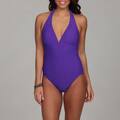 Caribbean Sand Women's Violet Halter 1-piece Swimsuit