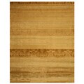 Beige/ Brown Stripe Damask Rug (5'3 x 7'7)