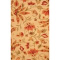 Indo Hand-tufted Floral Beige/ Red Wool Rug (4' x 6')