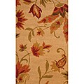 Indo Hand-tufted Beige Floral Wool Rug (2'6 x 4')