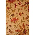 Indo Hand-tufted Beige Floral Wool Rug (5' x 8')