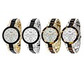 Geneva Platinum Women's Rhinestone Decorative Chronograph Link Watch