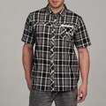 MO7 Men's Black Plaid Woven Shirt