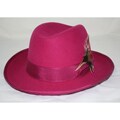 Ferrecci Men's Fuchsia Wool Godfather Hat