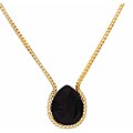 Nexte Jewelry Genuine Black Onyx Faceted Teardrop Necklace