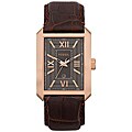 Fossil Men's 'Roman' Leather Strap Rose-tone Watch