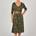Tiana B Women's Green Animal Print Dolman Sleeve Dress
