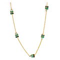Goldtone Shades of Green Cluster Necklace