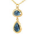 ELYA Designs Goldtone Blue Faux 2-stone Necklace