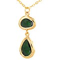 ELYA Designs Goldtone Green Faux 2-stone Necklace