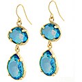 ELYA Designs Goldtone Ocean Blue Faux Stone Dangle Earrings