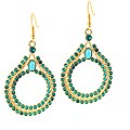 Goldtone Turquoise Faux Stone Dangle Earrings