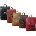 Amerileather Miles Leather Flapover Drawstring Backpack