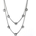 Stainless Steel Women's Double Strand Twisted Oval Link Necklace