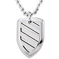 Stainless Steel Polished Shield Cut-out Design Necklace