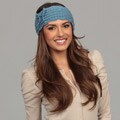 Hat Attack Women's Blue Crochet Edge Knit Headband FINAL SALE