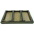 Woven Rattan & Monkey Wood Nesting Tray Set (Set of 4)