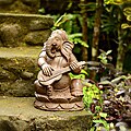 Stone Sitar Elephant Ganesha Statue (Indonesia)