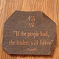 Volcanic Slate 'If the People Lead' Engraved Stone (Indonesia)