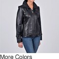 Tibor Design Women's New Zealand Lamb Leather Modern Scuba Jacket