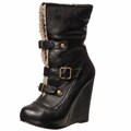 Betsey Johnson Women's 'Ryderrr' Wedge Buckle Boots