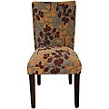 Class Parson Brown/ Tan Leaf Fabric Dining Chair
